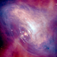 Púlsar de la nebulosa del cangrejo. Imagen combinada del Telescopio Hubble y el telescopio de rayos X Chandra.
